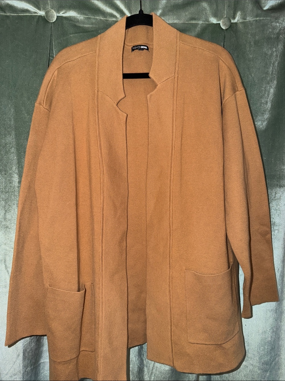 Fashion Nova Women’s Camel Open-Front Cardigan